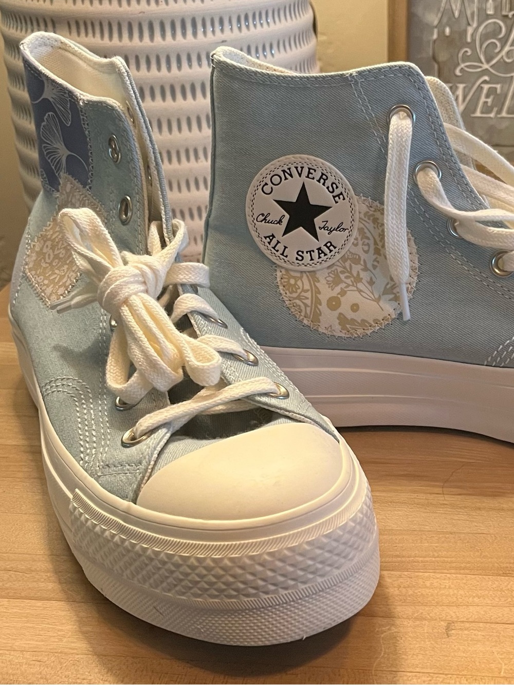 Converse High Top Sneakers - Blue/Blue/Egret, size Women’s 8.5, new with box.